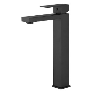 SUMERAIN Matte Black Modern Bathroom Vessel Sink Faucet, Lead-free SUS 304 Lavatory Vanity Fauce - 1 of 4