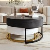 Round Lift Top Nesting Coffee Table Set with Storage Drawers,31.5" & 27.6" Tabletop for Living Room-Baofuwish - 3 of 4