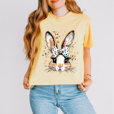 Simply Sage Market Coquette Bunny Dot Bow Boxy Crop Top