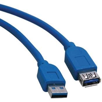 Tripp Lite A-Male to A-Female SuperSpeed USB 3.0 Extension Cable, 10 Ft., Blue