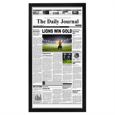 Americanflat 11x22 Newspaper Frame with Polished Plexiglass - Soho Collection - Gallery Style Deep Molding Frame for Wall Display - Black