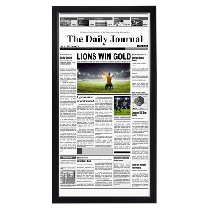 Americanflat 11x22 Newspaper Frame with Polished Plexiglass - Soho Collection - Gallery Style Deep Molding Frame for Wall Display - Black - 1 of 4