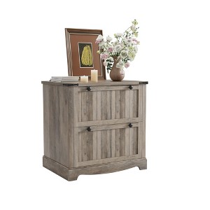 2 Drawer Farmhouse File Cabinet,30" Wood Lateral Filing Cabinet,Drawer storage cabinets, bedside tables with Hanging File Folders for Home Office - 1 of 4