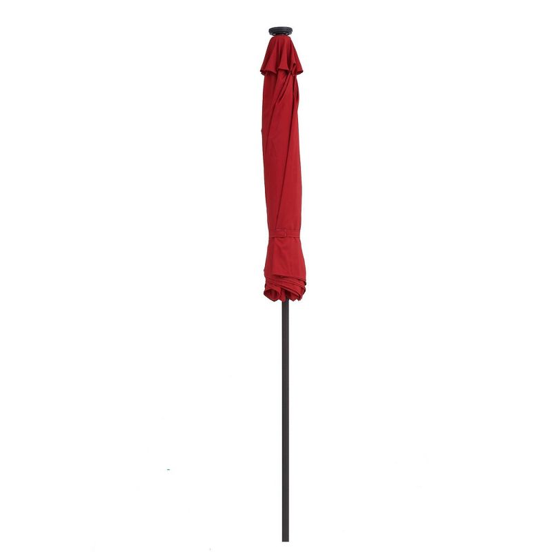 9&#39; x 9&#39; Solar LED Patio Umbrella with Tilt Adjustment and Crank Lift Red - Wellfor, 3 of 15