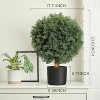 Artificial Topiary Cedar Ball Tree 2pcs, 17'' UV Resistant Fake Potted Plants, Artificial Trees for Porch Home Decor Indoor, Outdoor Faux Shrubs - 3 of 4