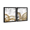 (Set of 2) 15" x 21" Gold and Gray Abstract Framed Wall Art Prints White - Wynwood Studio: Modern Decor, Pine Frame - 2 of 4