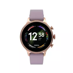 Fossil Gen 6 Smartwatch 42mm - Rose Gold with Purple Silicone