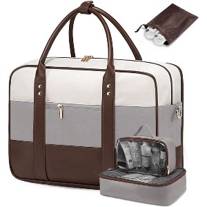 Weekender Duffle Bag with Laptop Compartment, Personal Item for Women, Includes Toiletry Bag for Yoga - 1 of 4
