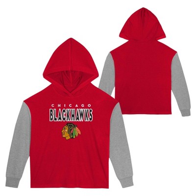 NHL Chicago Blackhawks Men's Long Sleeve Hooded Sweatshirt with Lace - S