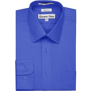 Gentlemens Collection Men's Long Sleeve Slim Fit Dress Shirt - Many Colors - 1 of 2