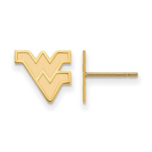 Black Bow Jewelry 14k Yellow Gold Plated Sterling Silver West Virginia Mountaineers NCAA Post Earrings - 1 of 3
