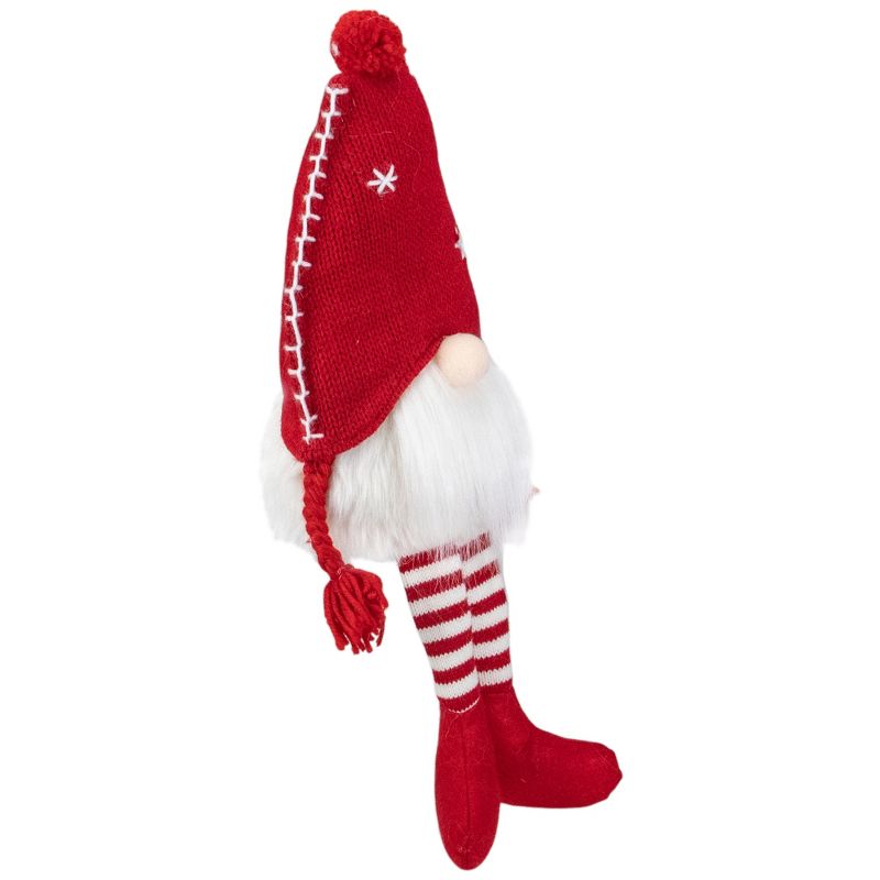 Northlight 18-Inch Plush Red and White Sitting Christmas Gnome Tabletop Decoration, 4 of 6