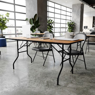 6-Foot Medium Wood Rectangular Folding Dining Table
