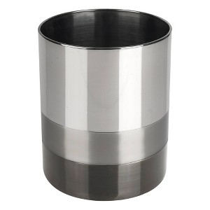 Triune 3-Tone Bathroom Wastebasket - Nu Steel: Stainless Steel, 11" High, 6L Capacity, Solid Pattern - 1 of 4