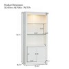 LED Display Cabinet Bookcase Bookshelf Storage Cabinet Accent Cabinet with  5 Colors Adjustable Light Adjustable Glass Shelves, White-ModernLuxe - 3 of 4