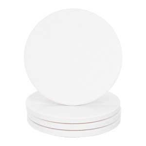 Unique Bargains Absorbent Marble Square Coaster for Home Office 4 Pcs White - 1 of 4