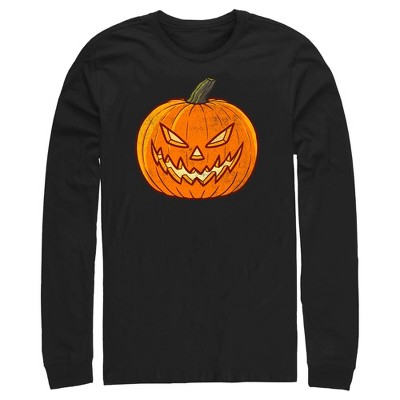 Men's Lost Gods Halloween Evil Jack-o'-lantern Long Sleeve Shirt : Target