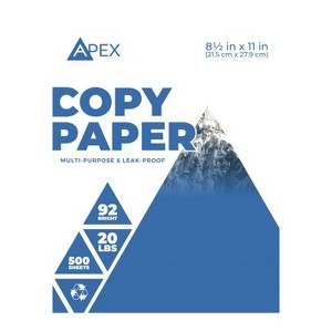 APEX White Copy Paper - 92 Brightness, 20 Lbs, Letter Size (8.5 X 11 Inches), 5000 Sheets - 1 of 4