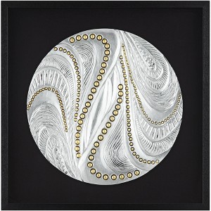 Dahlia Studios Silver and Gold Dot 31 1/2" Square Framed Wall Art - 1 of 4