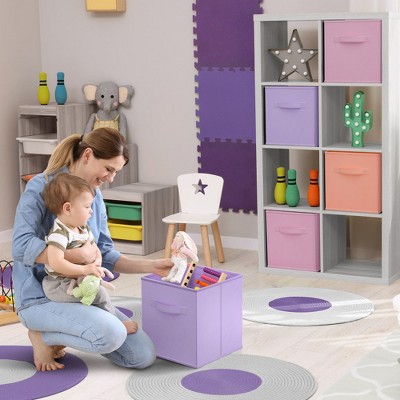 Multi-Color Fabric Collapsible Storage Cubes for Kids, 6-Pack