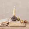 Storied Home Metal Pinecone Taper Holder in Ice Finish, Brown - 2 of 2