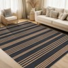 Modern Washable Living Room Rugs, Non Slip Stripped Lines Print Bedroom Carpet, Indoor Stain Resistant Floor Rugs for Dining Room Office - 2 of 4
