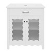 ACEPANO 31 in. W Modern Bathroom Vanity with Tempered Glass Top, Rubberwood Legs & Soft-Close Cabinet Doors-White - 4 of 4