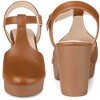 BLISSFUL STEP Women's Closed Toe Platform T-Strap Clog Chunky Heels Ankle Mules - 3 of 4