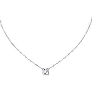 Small Initial Necklace for Women, Stainless Steel Tiny Letter Personalized Pendant - 1 of 4