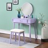 Vanity Desk Contemporary with Round Mirror and Storage Drawer for Bedroom 32.28in Wide-3irtyhousy - 2 of 4