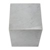 HomeRoots 20" White Marble Square Block End Table - 4 of 4
