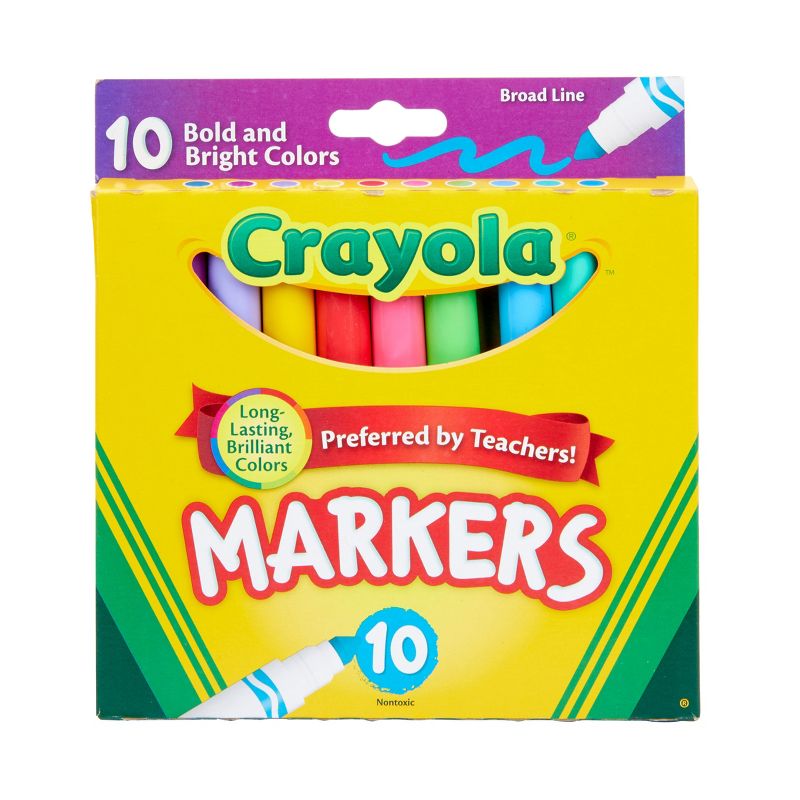 Crayola 10ct Kids Broadline Markers - Bold and Bright, 1 of 8