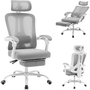 Ergonomic Office Chair with Adjustable Lumbar Support & Footrest, High-Back Mesh Computer Chair, 400LB Capacity for Home, Office, and Gaming - 1 of 4