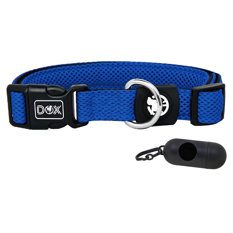 DDOXX Dog Collar Air Mesh, Adjustable, Padded - Blue - Small, 1 of 5