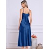 INSPIRE CHIC Women's Satin Sleeveless V Neck Spaghetti Strap Evening Party Maxi Dress - 3 of 4
