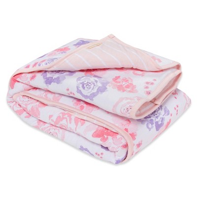 Burt s Bees Baby Organic Cotton Reversible Quilt Spring Roses Target