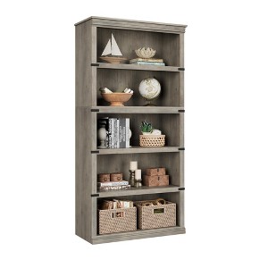 Triple Wide 4 Tier Book Shelf, Tall Bookshelf with Open Display Shelves - 1 of 4