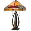 Cal Lighting 60W x 2 Tiffany table lamp with pull chain switch and metal and resin lamp body - 2 of 3