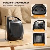 ZAFRO Small Electric Space Heater Ceramic Space Heater,Portable Heater Fan for Office with Adjustable Thermostat and Overheat Protection, (Black) - 3 of 4
