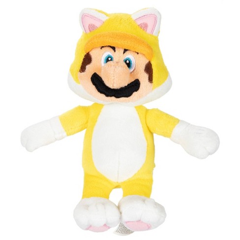 Super Mario Bros 3D World Cat Mario Yellow Suit Soft Plush Toy Stuffed Animal 9" 