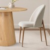 Modern Oak Veneer Bistro Table Set, 35" Round Pedestal Table and 2 Curved Back Dining Chairs for Apartment Dining Spaces-Maison Boucle - 2 of 4