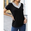 Clearlove Women's Shirt Lace V Neck Long Sleeve Tops Casual Blouses - 3 of 4