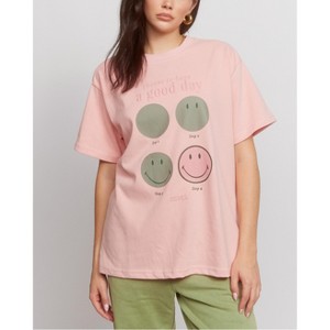Samii Ryan | Smiley Good Day Oversized Tee , Pink , X-Small , 1 - 1 of 1