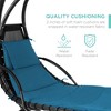 Best Choice Products Hanging Curved Chaise Lounge Chair Swing for Backyard, Patio w/ Pillow, Shade, Stand - 4 of 4