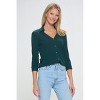 WEST K Women's Amaya Rib Knit Button Down Collar Top - 2 of 4