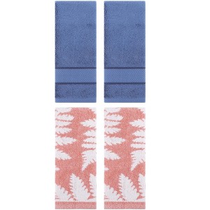 REGALWOVEN 4 Pcs Bathroom Decorative Cotton Soft Absorbent Sold Striped Hand Towel - 1 of 4