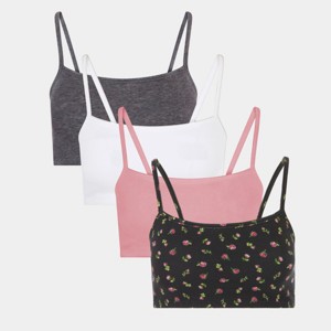 Fruit of the Loom Women's Spaghetti Strap Cotton Sports Bra 4-Pack - 1 of 4