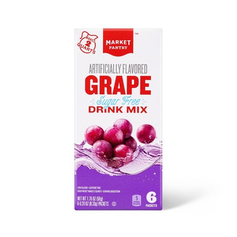 Grape Sugar-Free Drink Mix - 6ct/0.29 fl oz - Market Pantry™ - image 1 of 3