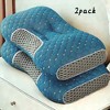 DSVIMOY Support Pillow 3D Knitted Cotton Massage Pillow for Neck and Head Alignment for Better Sleep, Green, 11.81"*7.87"*3.94" - 2 of 4