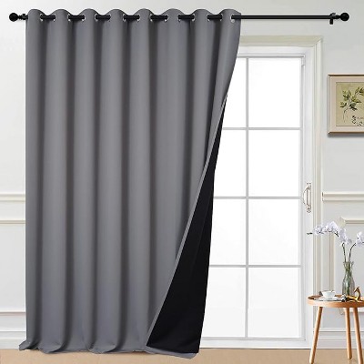 Yakamok Room Darkening Thermal Insulated Blackout Curtains for Bedroom (W100 x L108,Grey 1 Panel)